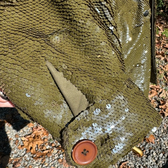 Ashish Olive Sequin Parka w Leopard Fur like featured in Ab Fab - Picture 8 of 16